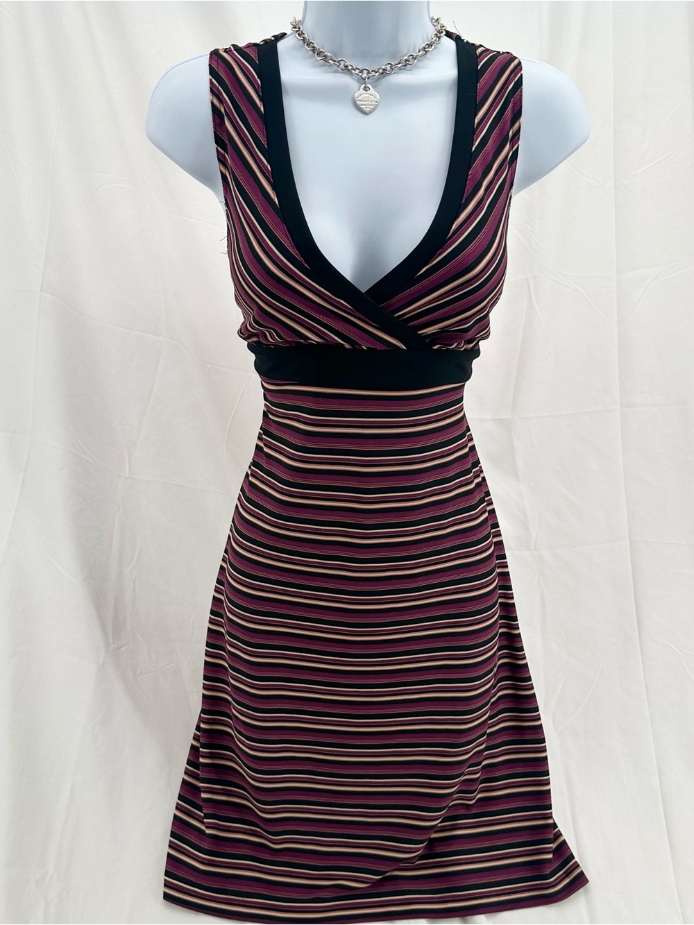 Babydoll 2000s Striped City Triangles Mjni Dress